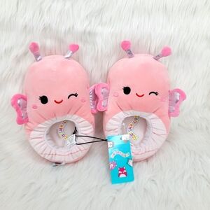 Squishmallows Maribel the butterfly plush slippers.